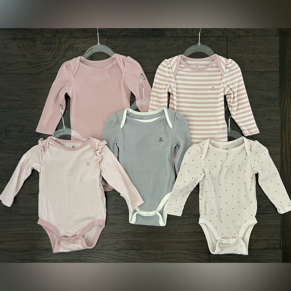 Gap Baby - Assorted Pink and Gray Bodysuits - 12-18 Months